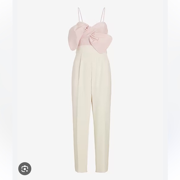 Express Statement Bow Pink Jumpsuit/Pantsuit - Picture 2 of 8